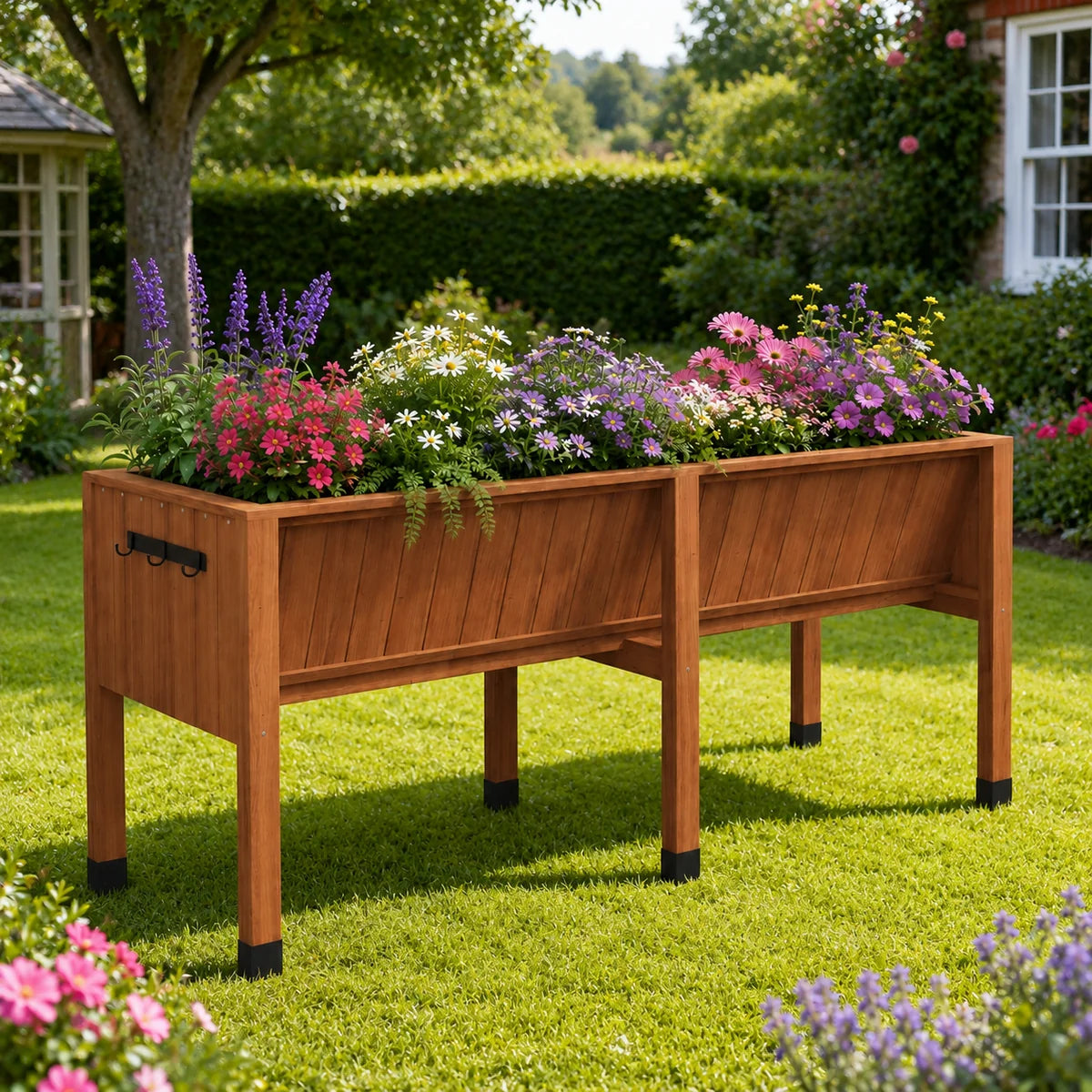 Verdor Standing Slatted Raised Planter Bed Caelvorne