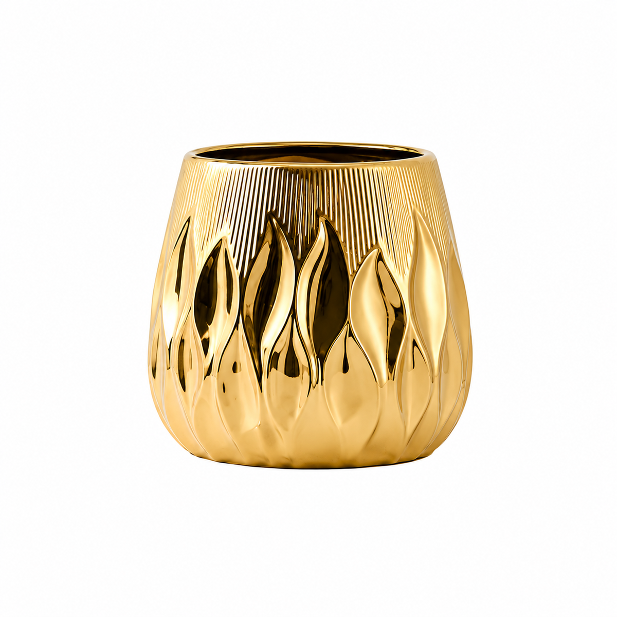 Veslia Gold Flame Plant Pot Caelvorne