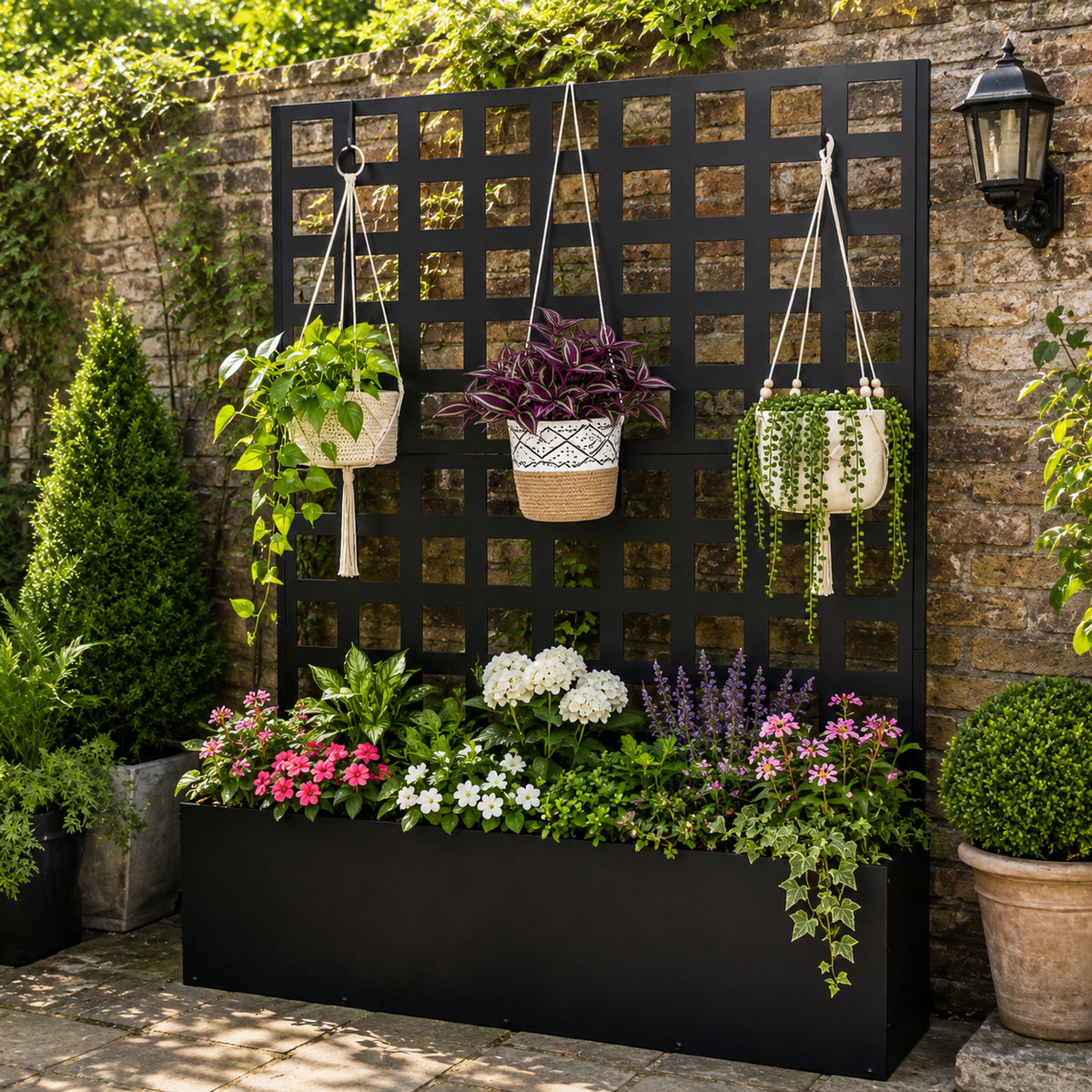 Vesper Grid Trellis Trough Planter Caelvorne