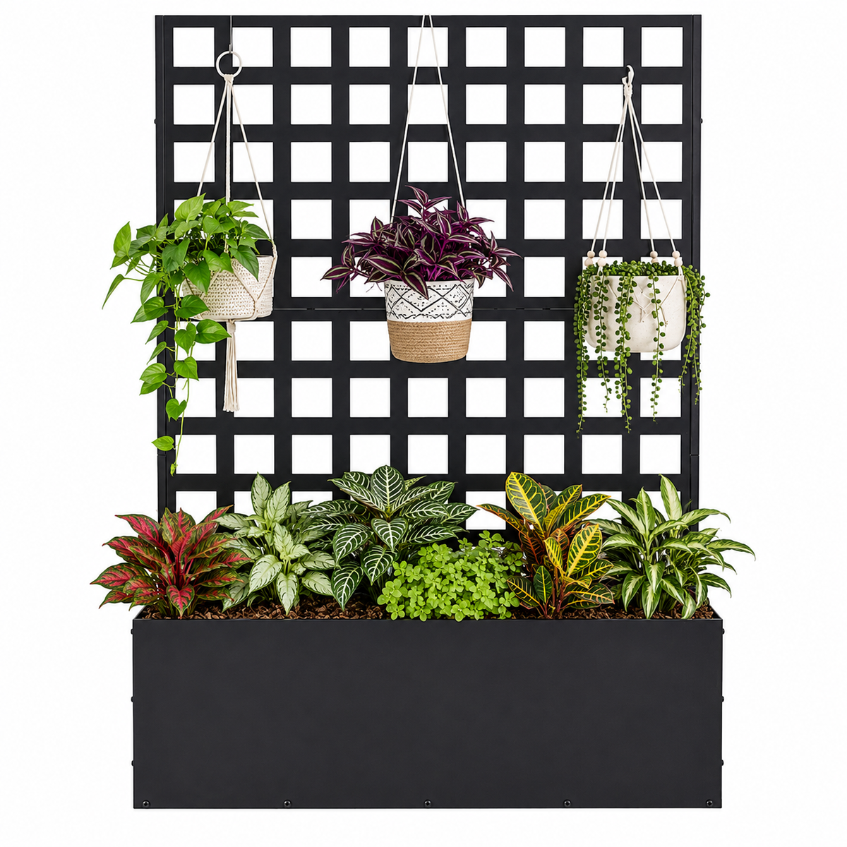 Vesper Grid Trellis Trough Planter Caelvorne