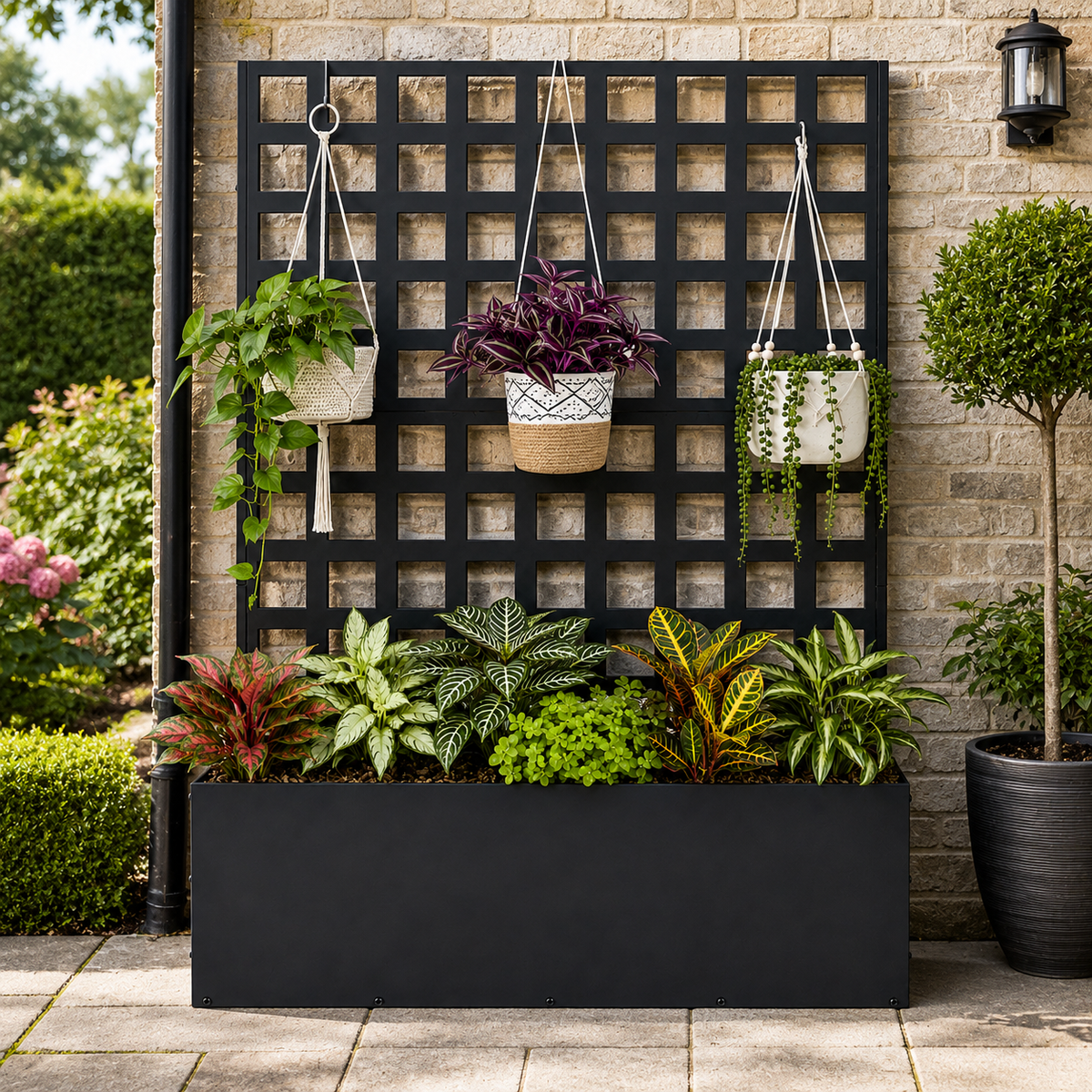 Vesper Grid Trellis Trough Planter Caelvorne