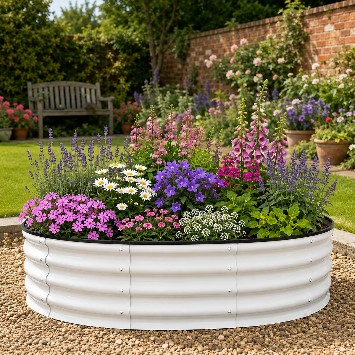 Vibran Round Corrugated Garden Beds Caelvorne