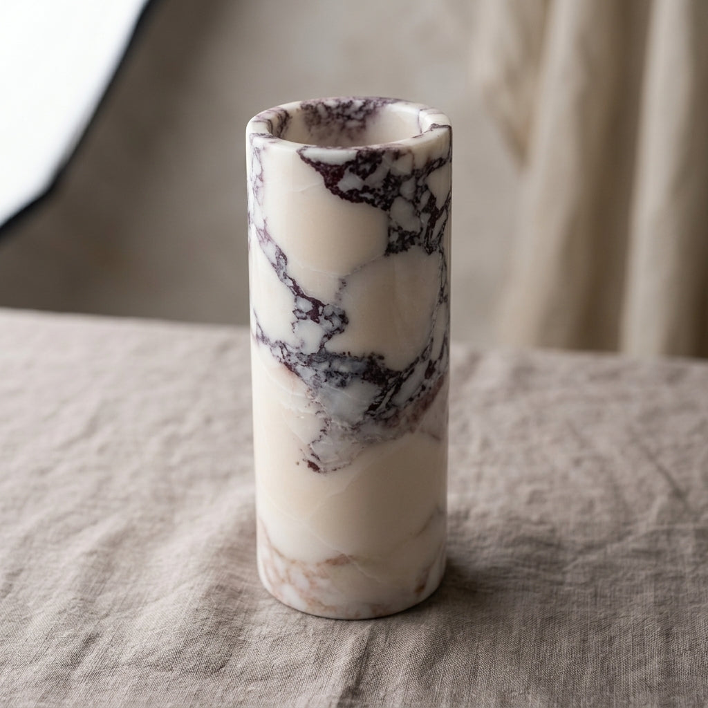 Violena Marble Cylinder Vase Caelvorne
